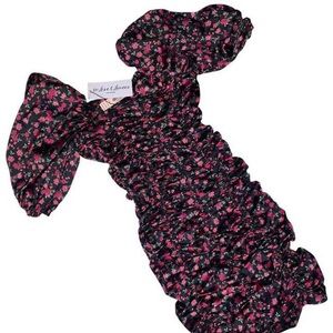 For Love & Lemons Melrose Dress Floral Extra Small Black